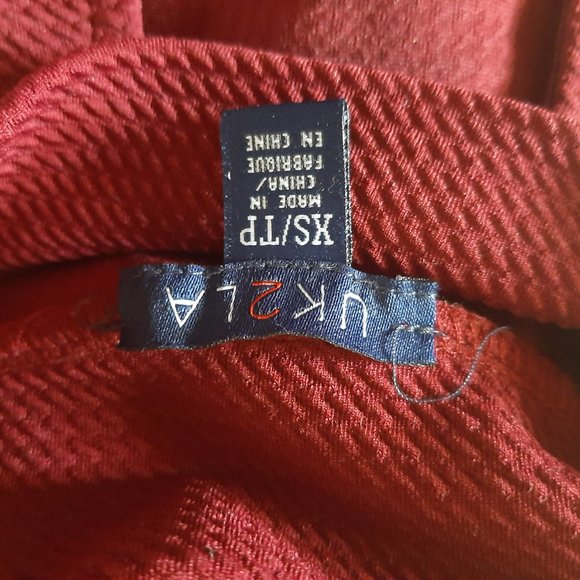 UK2LA maroon crop top long sleeve size XS Highneck - Picture 3 of 7